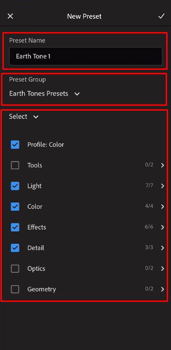 create custom presets