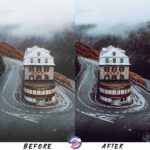 Almond Exotic Presets before and after look on hill mountain road and nature scenery