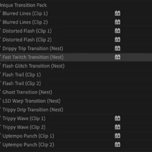 Unique transition pack for premier pro